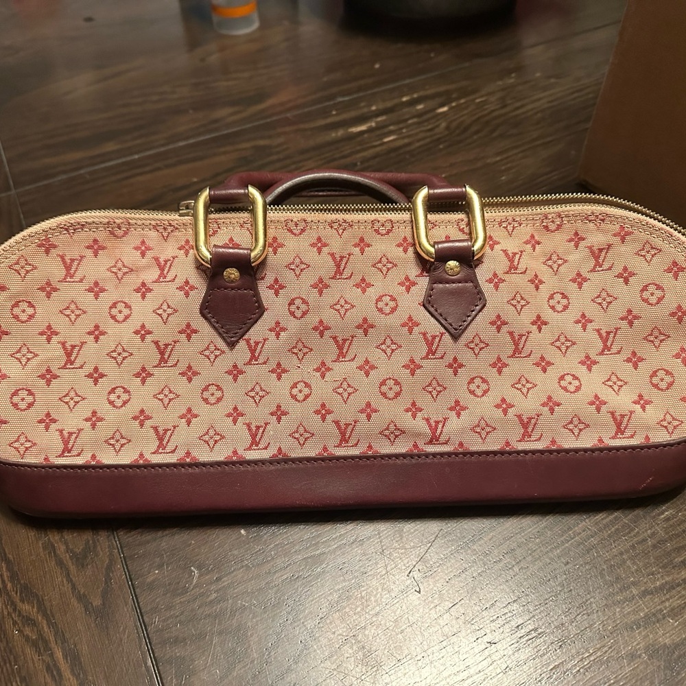 Vintage MiniLin Alma Louis Vuitton 
rare burgundy & pink oblong satchel - Picture 11 of 11